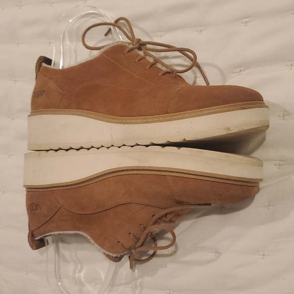 UGG JOHANNA SPILL SEAM OXFORDS platform Oxford shoes in chestnut suede - Picture 6 of 7